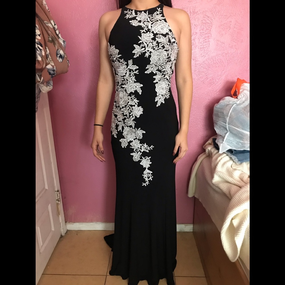 Black and white floral dress